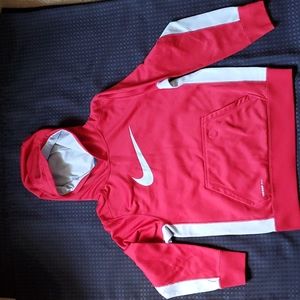 Nike, therma-fit, red & gray, hoodie, size large,